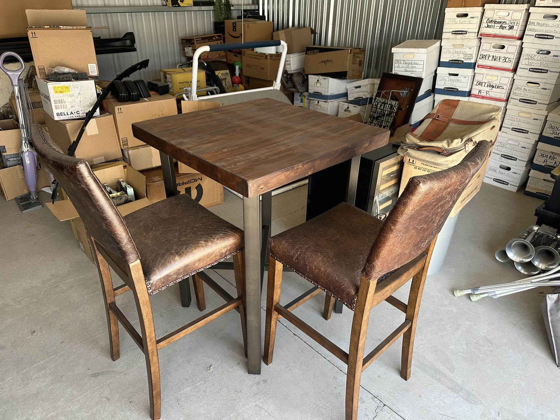 Moira Reclaimed Wood Counter High Top Bar Table