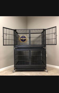 Double stacked dog pet cage Kenenl size 43 with divider and trays new in box 📦
