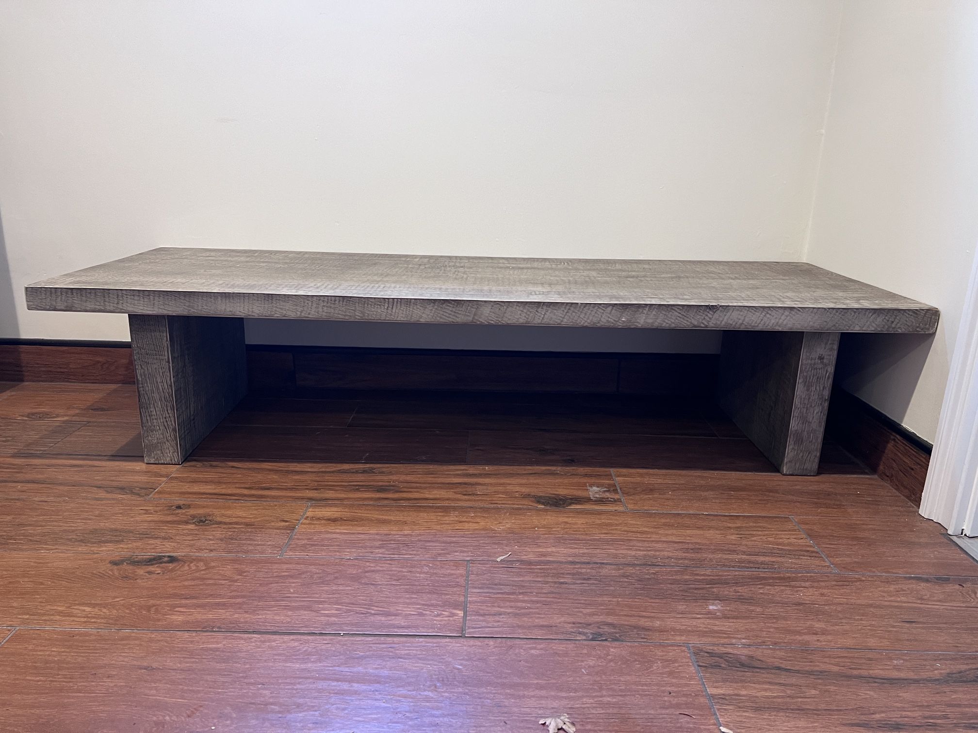 RESTORATION HARDWARE SOLID RECLAIMED OAK PLANK COFFEE TABLE