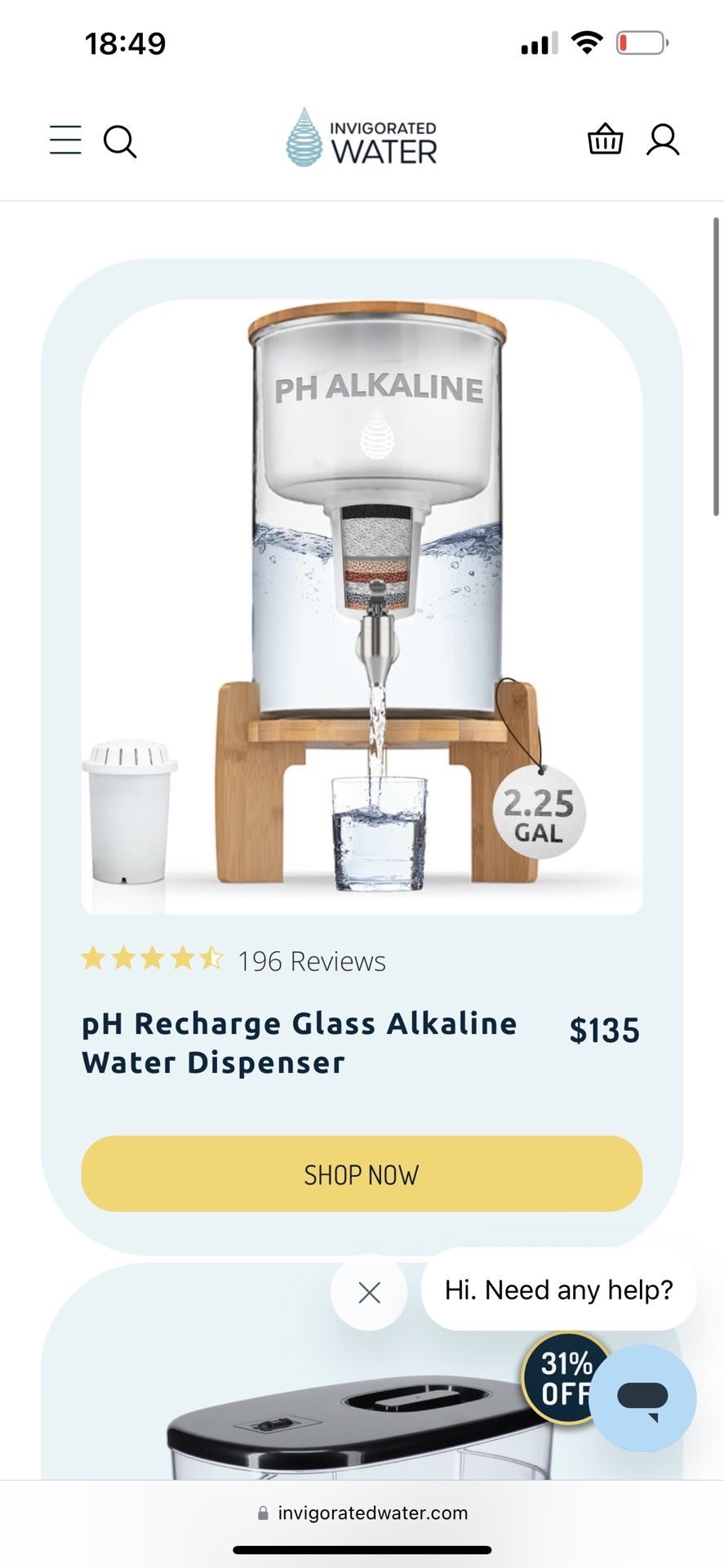 Invigorated Water Dispenser