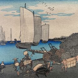 Utagawa Hiroshige Evening View of Takanawa Japanese woodblock print