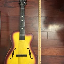 Vintage Emenee Tiger Sun Burst Toy Guitar