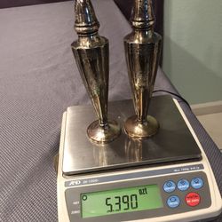 Huge Sterling Silver Salt and Pepper Shakers