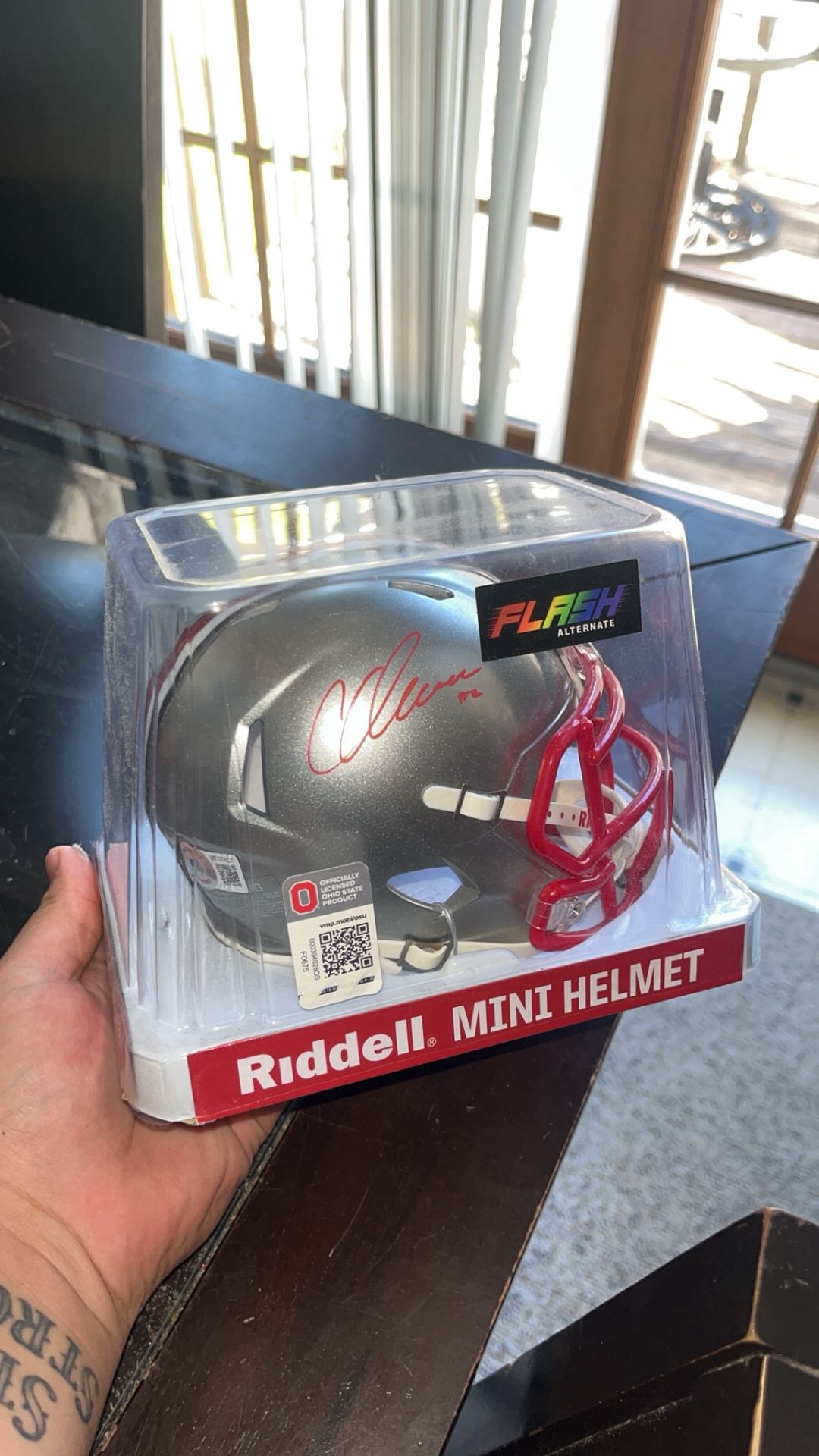 Chris Olave Autographed Mini Helmet