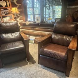 Reclining leather chairs