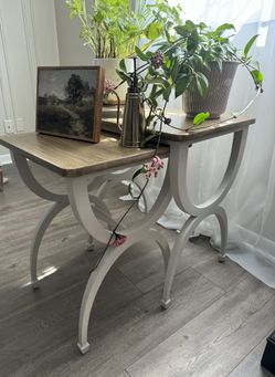 End tables, nesting tables, white