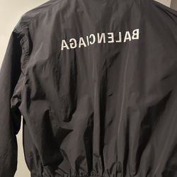 Balenciaga Black Mesh-Back Logo Jacket