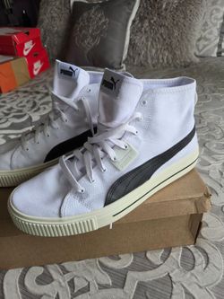Men White canvas Puma hightops