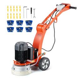 VEVOR Electric Concrete Floor Grinder 10" Walk-Behind Grinder 1.7HP Concrete Floor Polisher, 1300W Grinding Machine, 1720RPM Upgrade Brushless Motor S