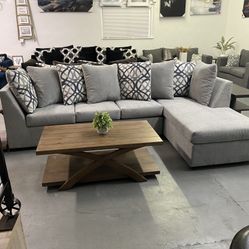 Grey Sectional With Ottoman ‼️take It Home With $39 Easy Approval ‼️
