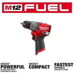 Milwaukee 3404-20 M12 FUEL 12V Lithium-Ion Brushless Cordless 1/2 in. Hammer Drill (Tool-Only) NEW