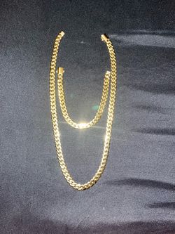 14k Gold Cuban Link Chain Necklace