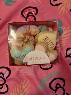 Valentines Candy Heart Decor Plush Garland