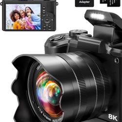Digital Camera For Photography 8K 88MP Autofocus Camera For Youtube Vlogging 32GB 16X Digital Zoom Touch Screen Video Camera