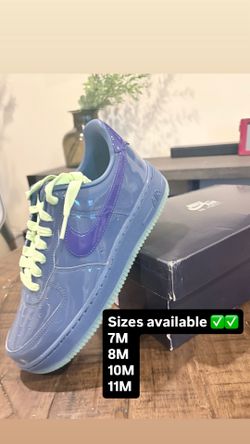 Sizes 7M, 8M, 10M, & 11M Nike Air Force 1 Low Patent Leather Mystic Navy Grape Ice