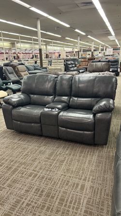 Manwah Enola Grey Manual Reclining Loveseat