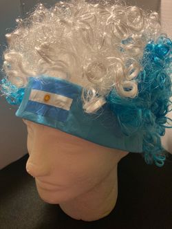 Argentina Fan Afro Wig with Headband
