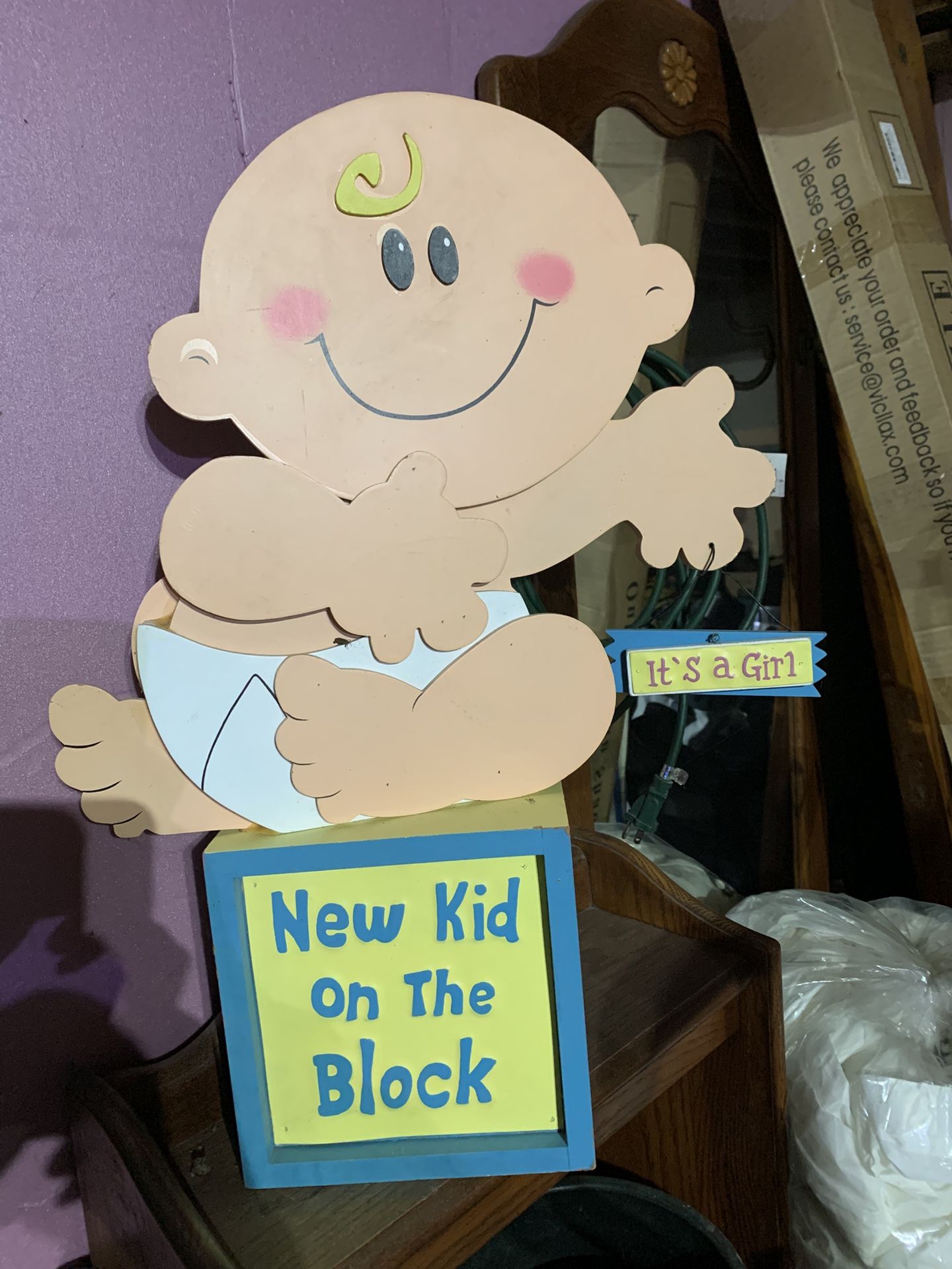 A Wooden Baby Shower Announcement