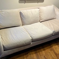 Living Spaces Beige Couch with Legs