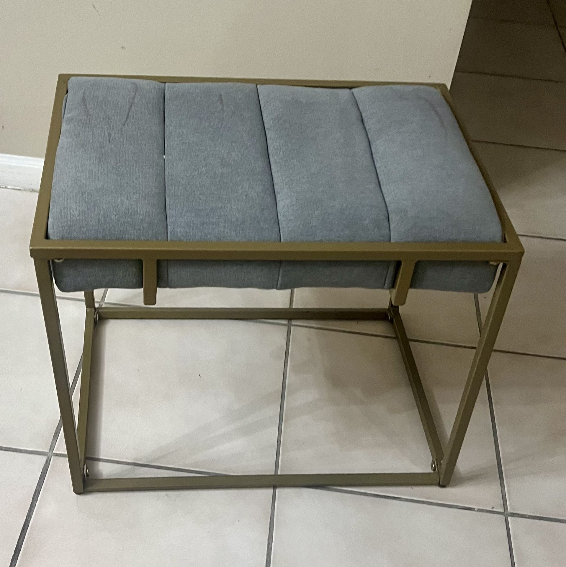 Gray and Gold Bench