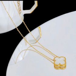 Four clover necklace 18k gold plated stainless steel 