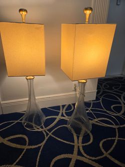 Two identical Lamps with square shades