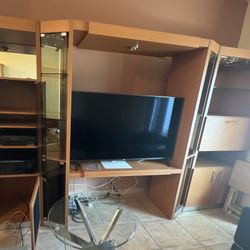 Wooden Entertainment Wall Unit