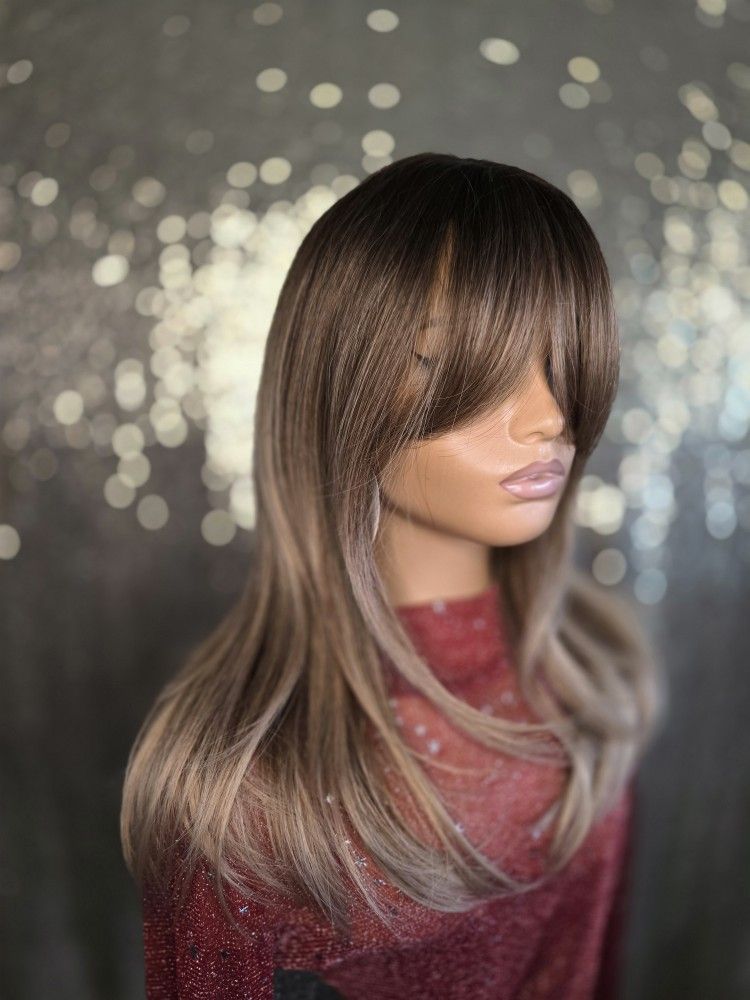 Chesnut Brown Balayage 18"synthetic Hair Wig New