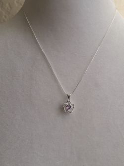 Sterling silver necklace with floral design