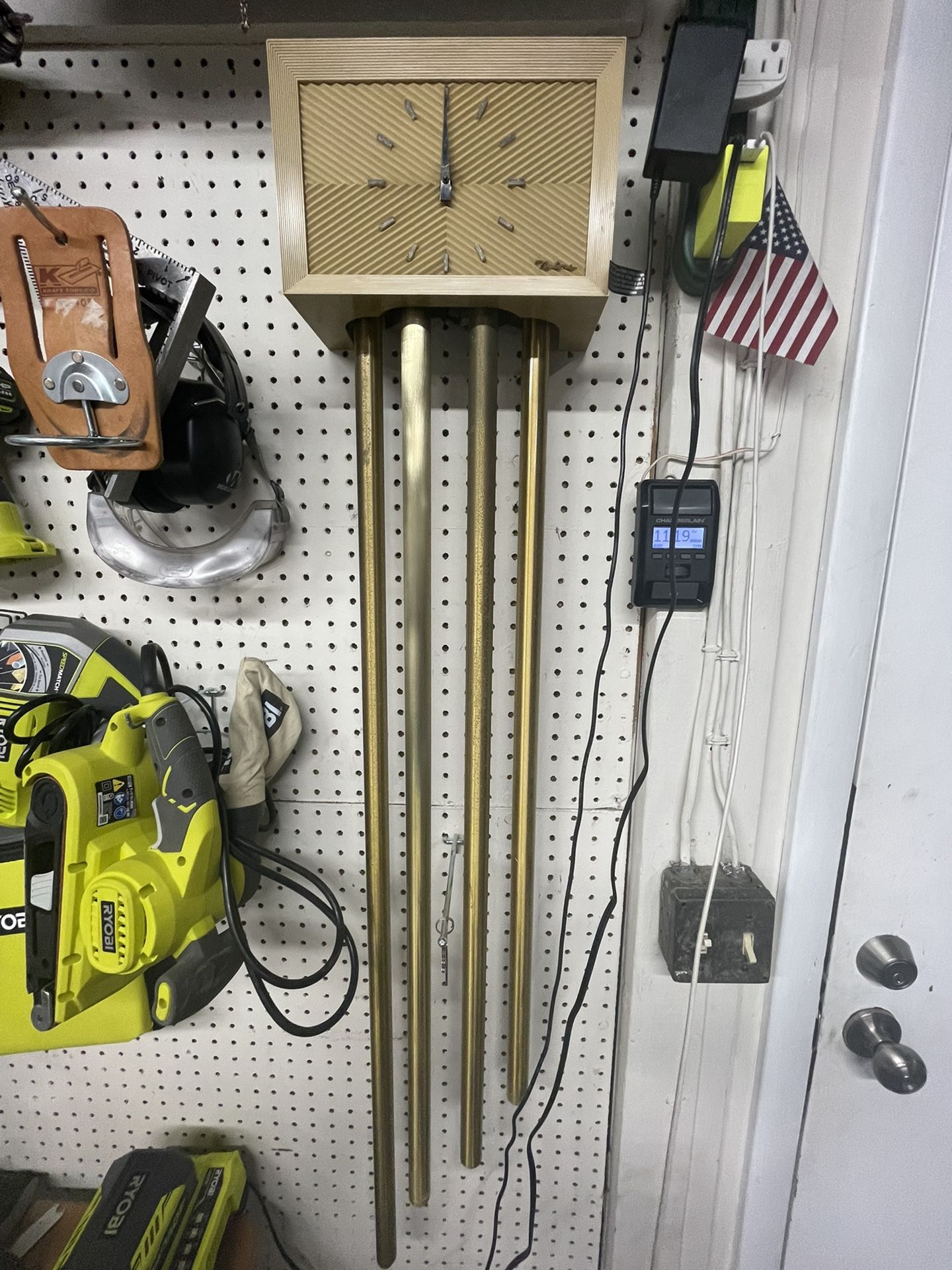 Nutone Vintage Clock And Brass Chimes