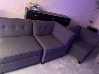 Modern Gray 3-Seat Sofa Couch – Comfortable & Stylish