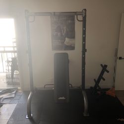 Gym Set, Whole Squat Rack With Pull Up Bar, 7ft Olympic Bar, Weight Stand 