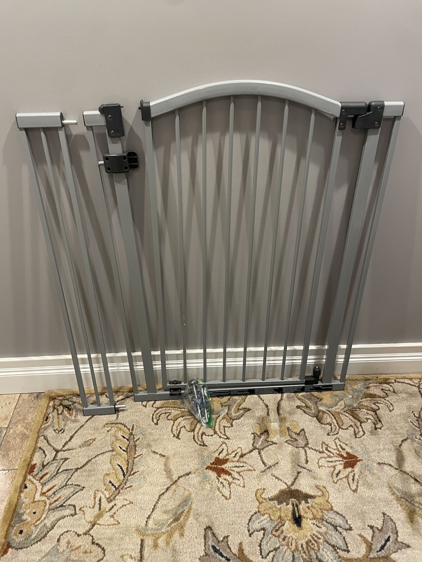 Ingenuity Extra Tall Walk Thru Pet Baby Gate Grey Metal