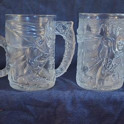 Batman Forever 1995 McDonald's Vintage Glass Mugs Set of 4 Great Condition