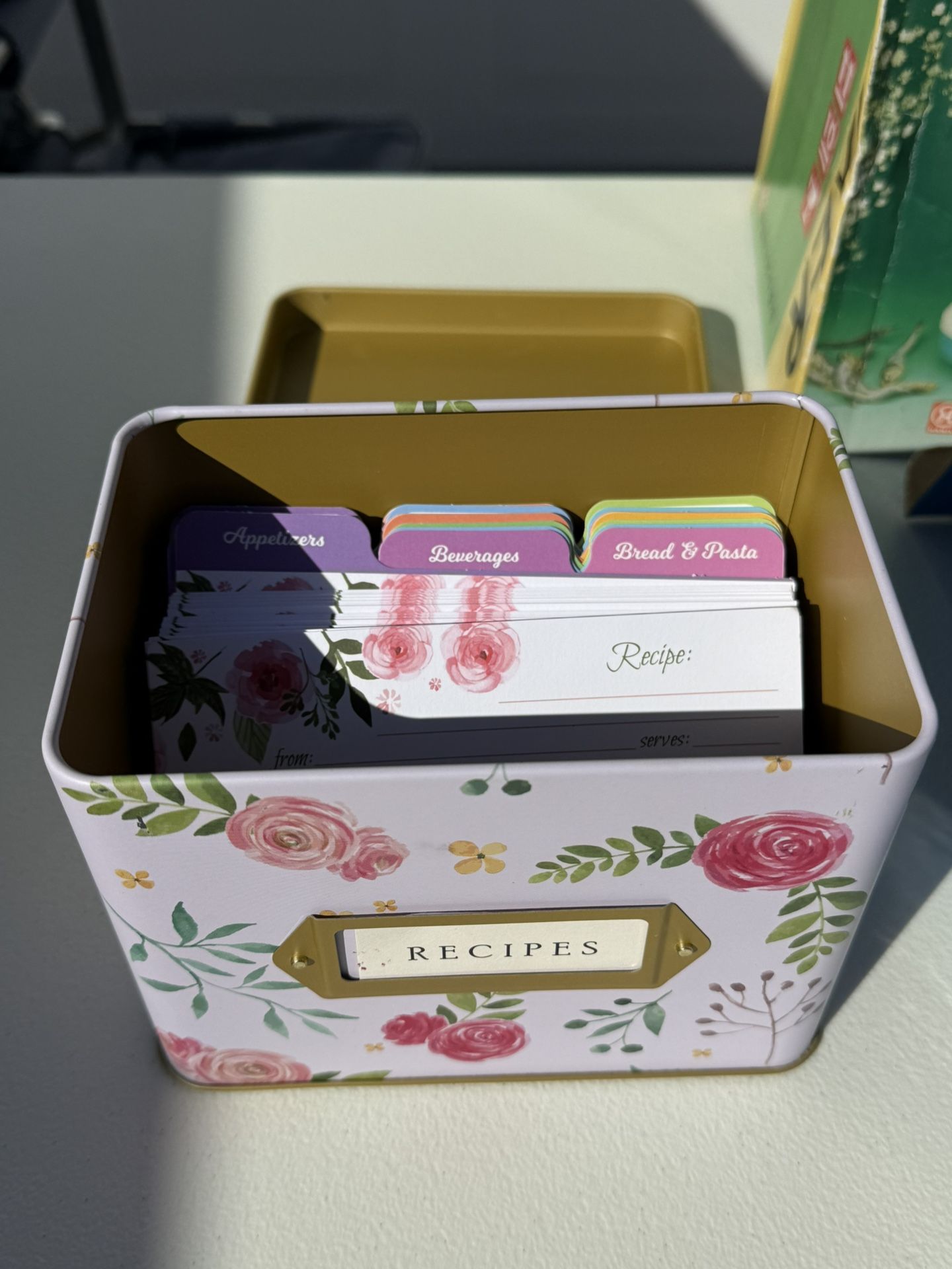 Brand new  Recipe tin and card 
