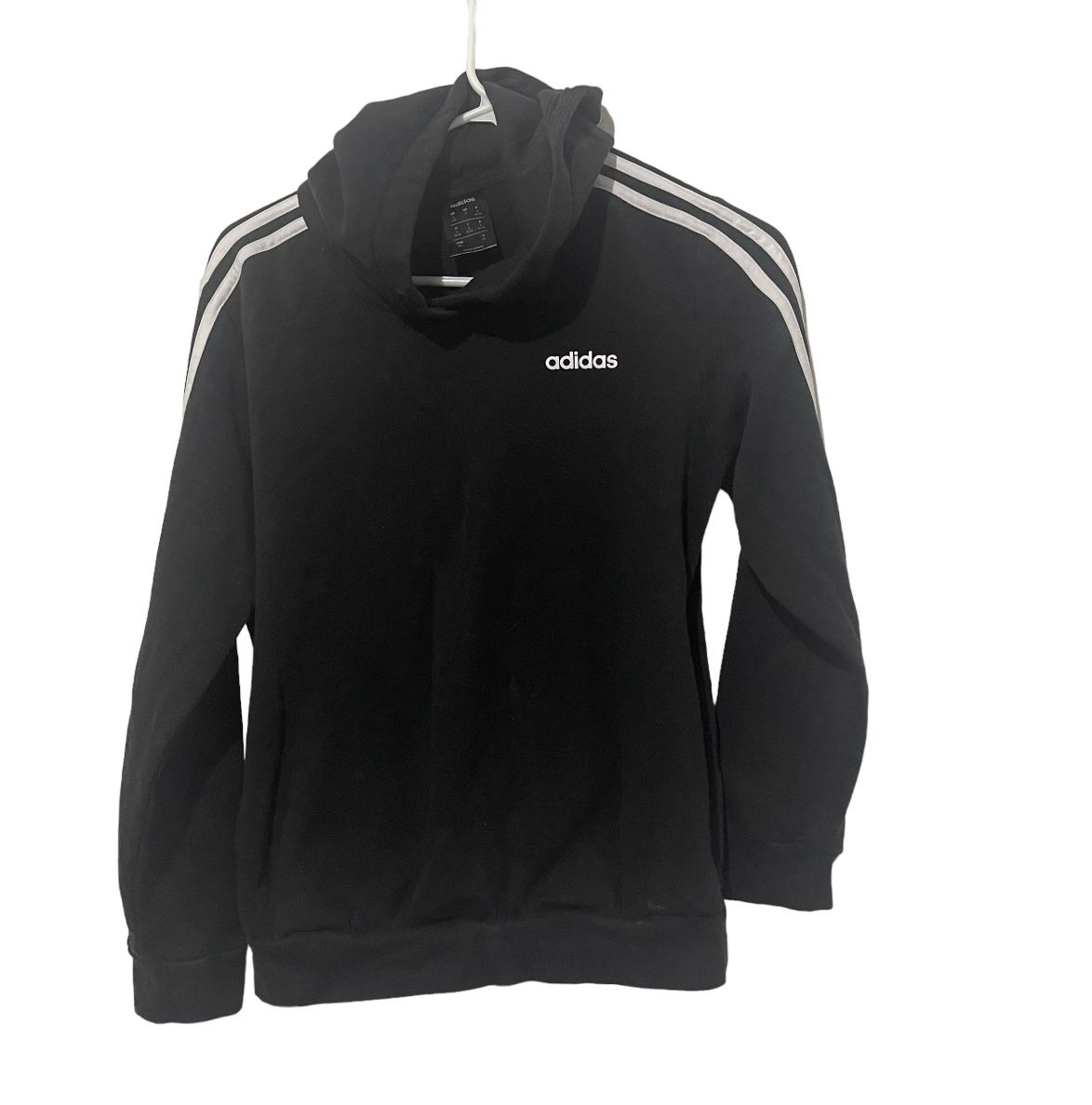 Adidas Women Hoodie Black Small Sweatshirt Pullover Long Sleeve Fleece Athletic