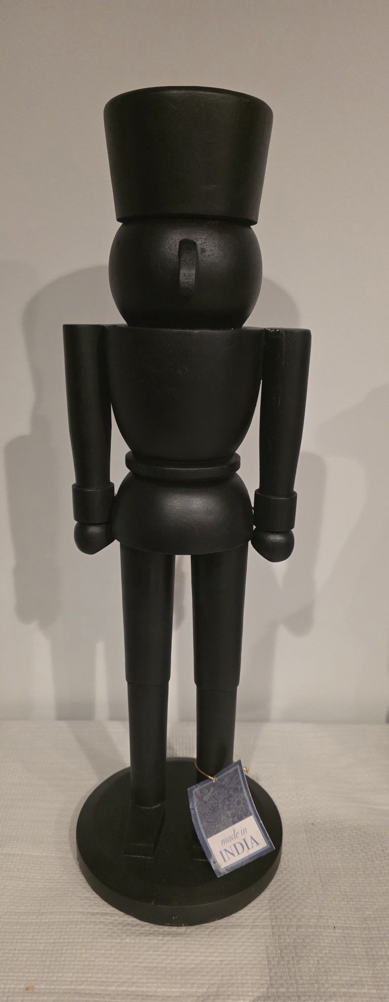 BLACK WOODEN NUTCRACKER FIGURINE