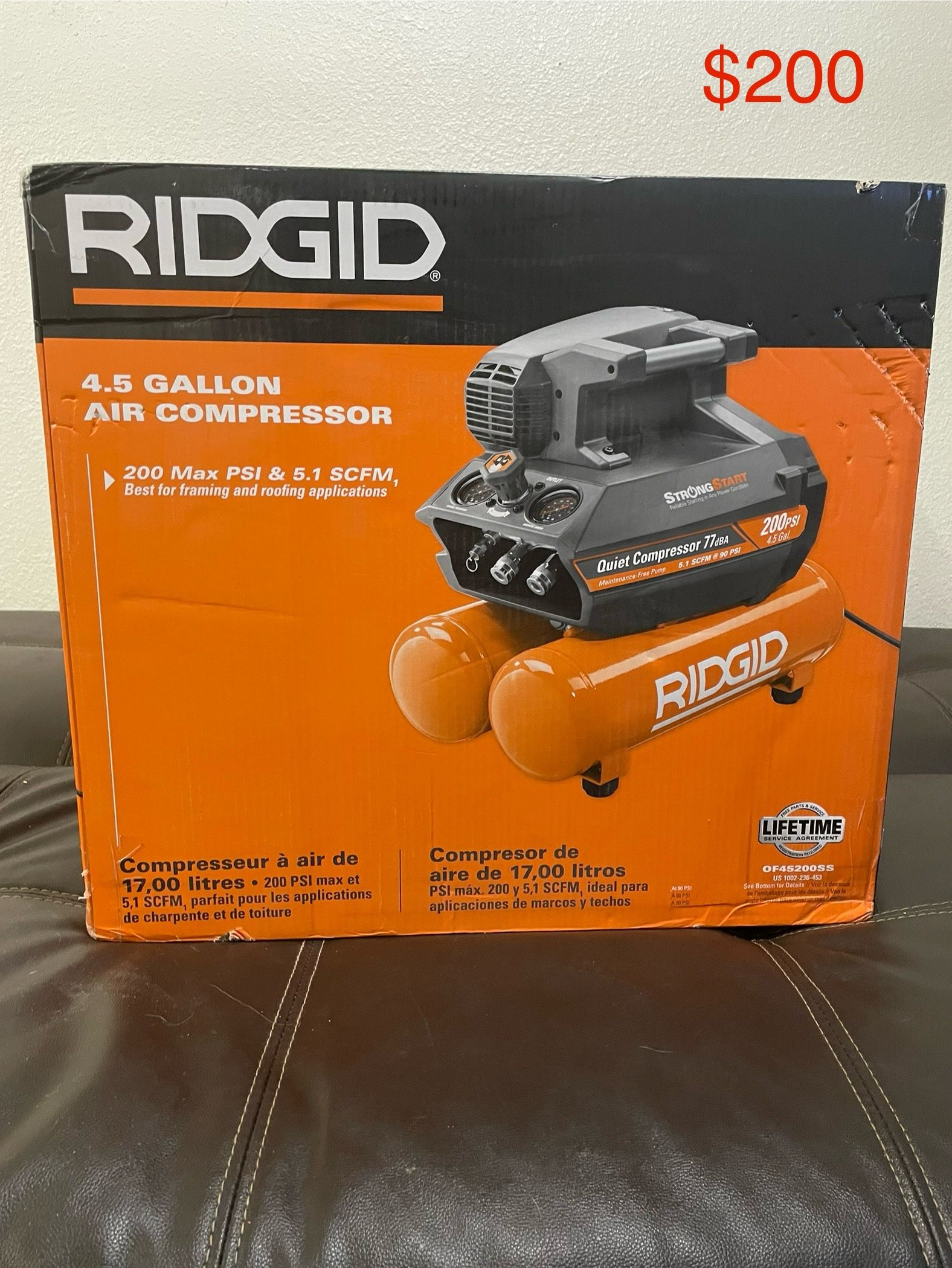 RIDGID 4.5 Gallon Air Compressor