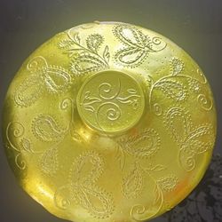 Metallic Art  Glass Green & Purple 16"