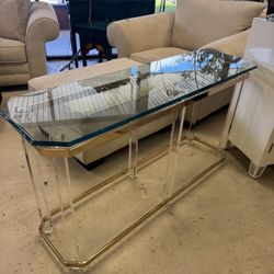  Vintage Charles Hollis Jones Style & Brass Console With Coffee Table - Originally $3500