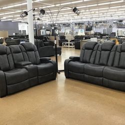 Turbulance Quarry Power Reclining Living Room Set /couch /Sofa and Loveseat 