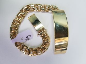 60 Grams 10KT Yellow Gold Solid Chino Bar Bracelet, 10MM, 8 Inches Long for  Sale in Baytown, TX - OfferUp