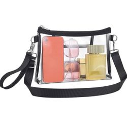 Clear Stadium Approved Clear Crossbody Bag with Inner Pocket, NEW