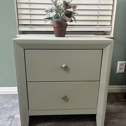 2-Drawer Solid Wood Nightstand | Custom Sage Green | High-End Finish-Cash Only