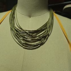 20 Inch Olive Multistrand Necklace With Matching Earrings 