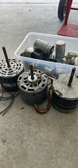 HVAC Fan Motors and Capacitors Lot