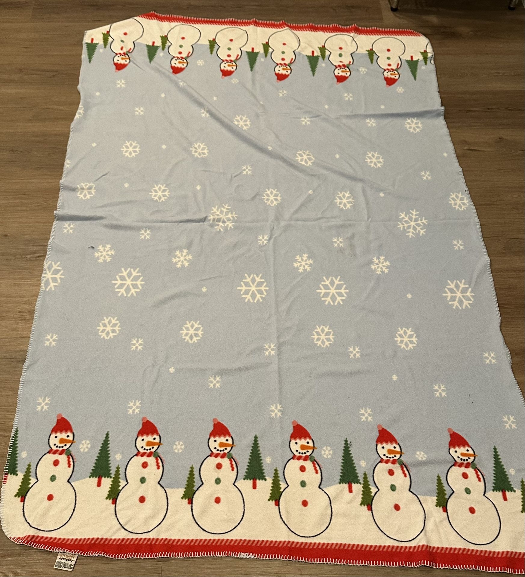 Martha Stewart Every Snowman Fleece Throw Holiday Christmas