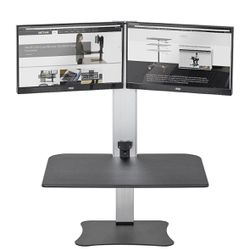 🚨Brand New In Box 🚨  Victor - Electric Dual Monitor Height Adjustable Standing Desk Riser Workstation - Black, Aluminum