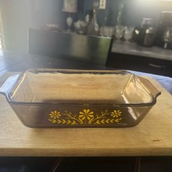 Vintage Glasbake  Daisy Bread Dish