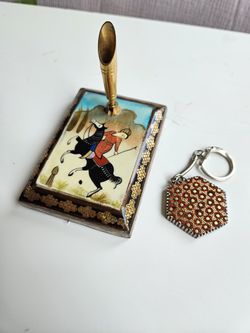 Vintage Persian Pen Holder (Khatam Kari)